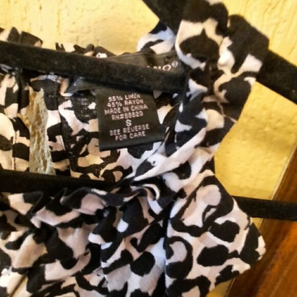 Elena Solano Linen Animal Print Ruffle Halter Top Sleeveless - Picture 11 of 14